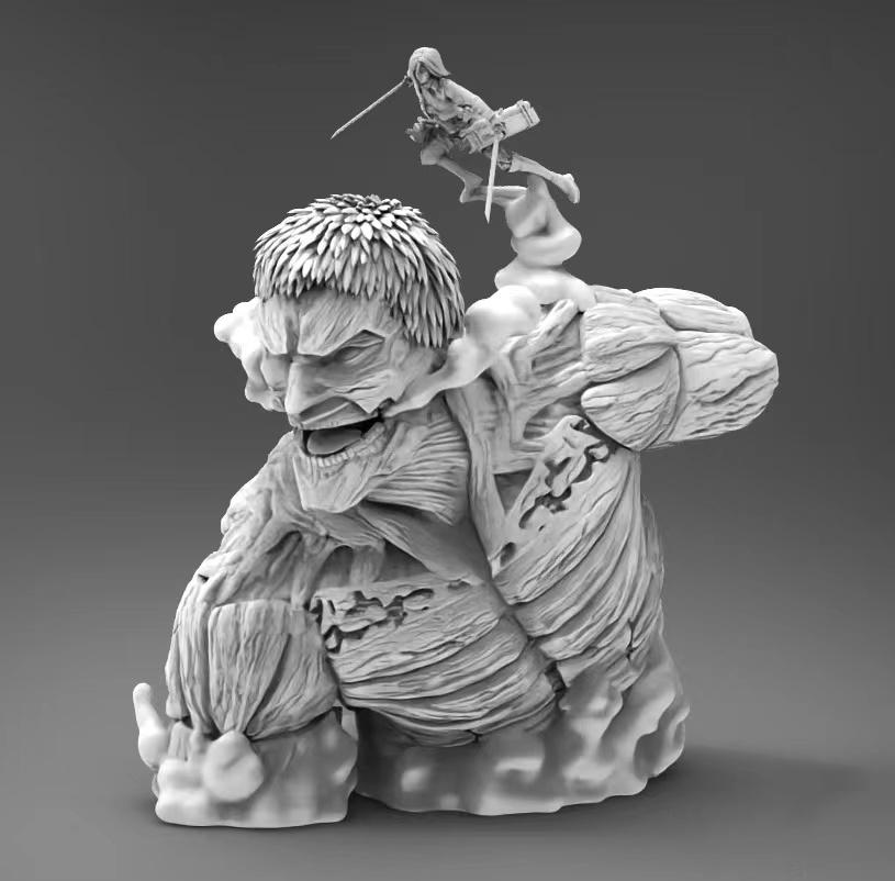 铠之巨人vs三笠3D打印模型
