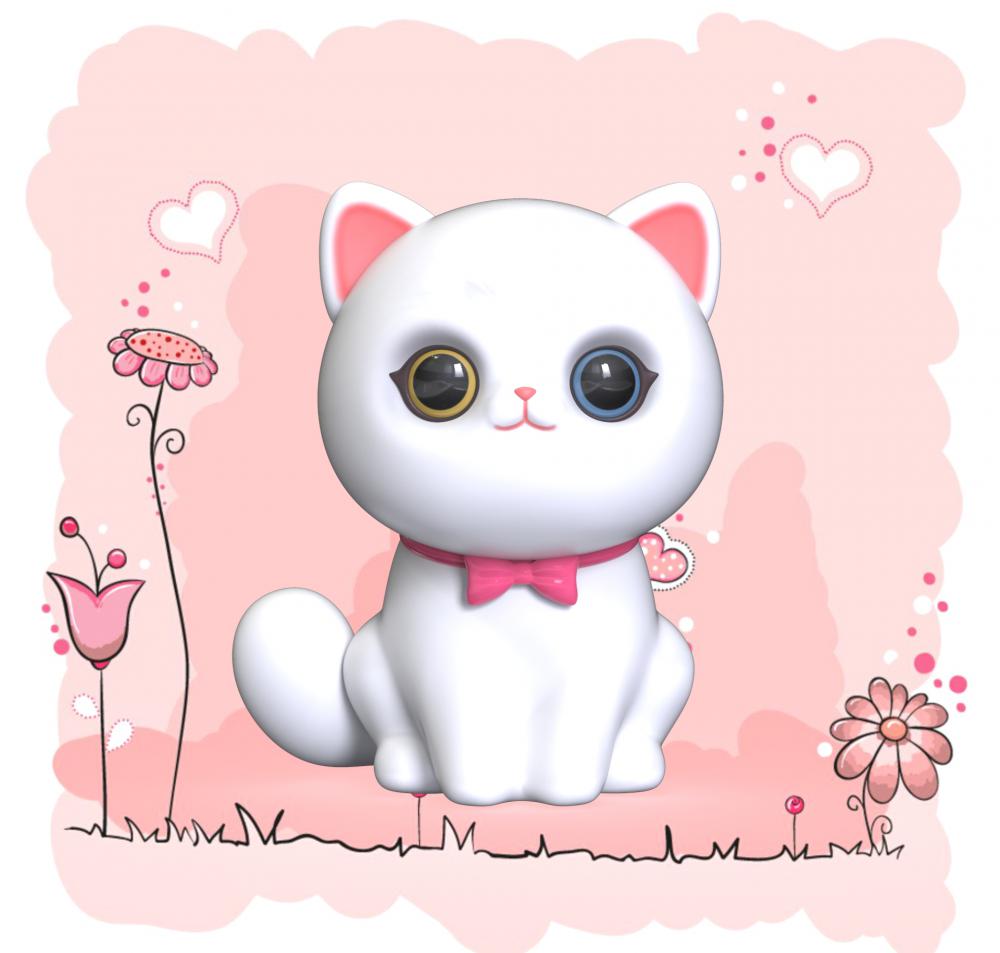 卡通猫咪3D打印模型