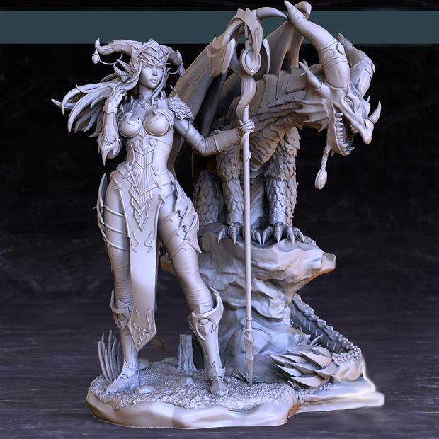 魔兽世界 红龙女王 阿莱克斯塔萨3D打印模型