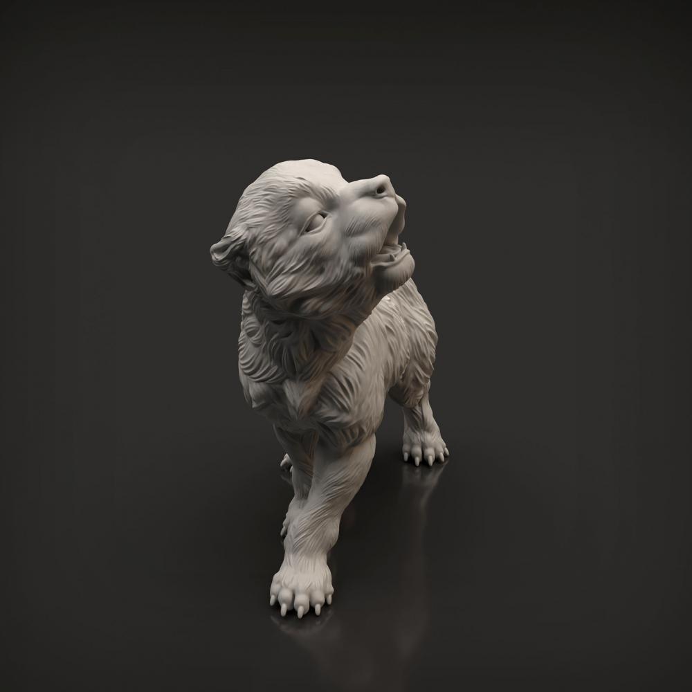 狼幼崽3D打印模型
