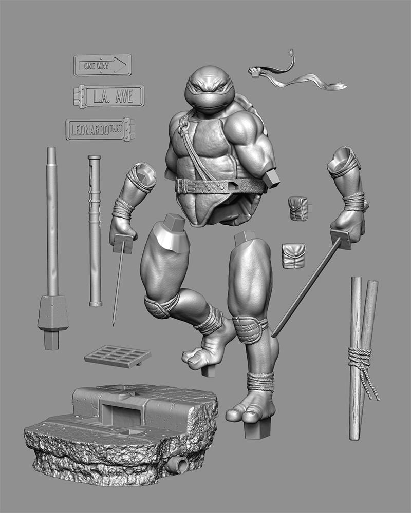 李奥纳多 忍者神龟3D打印模型