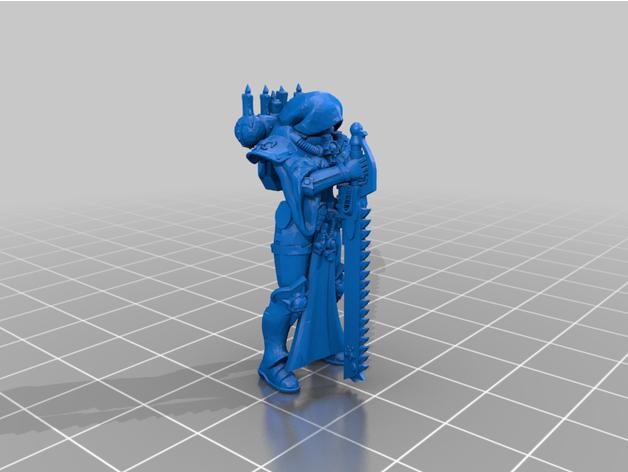 双手链锯剑战斗姐妹3D打印模型