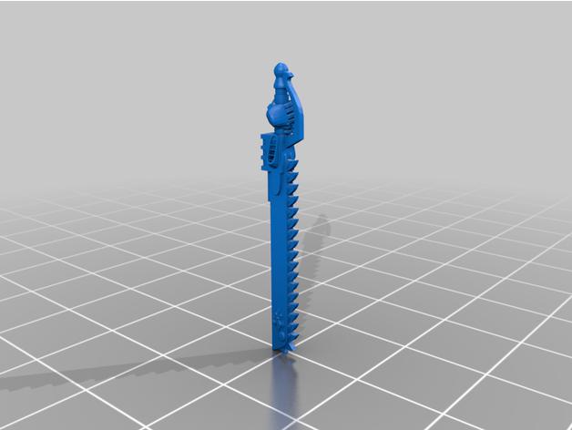 双手链锯剑战斗姐妹3D打印模型