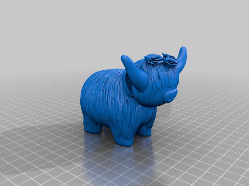 戴花的牛3D打印模型