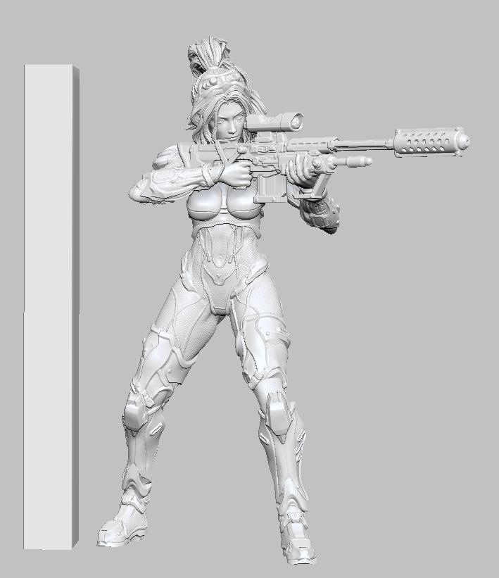 星际争霸 人族指挥官 诺娃 站姿3D打印模型