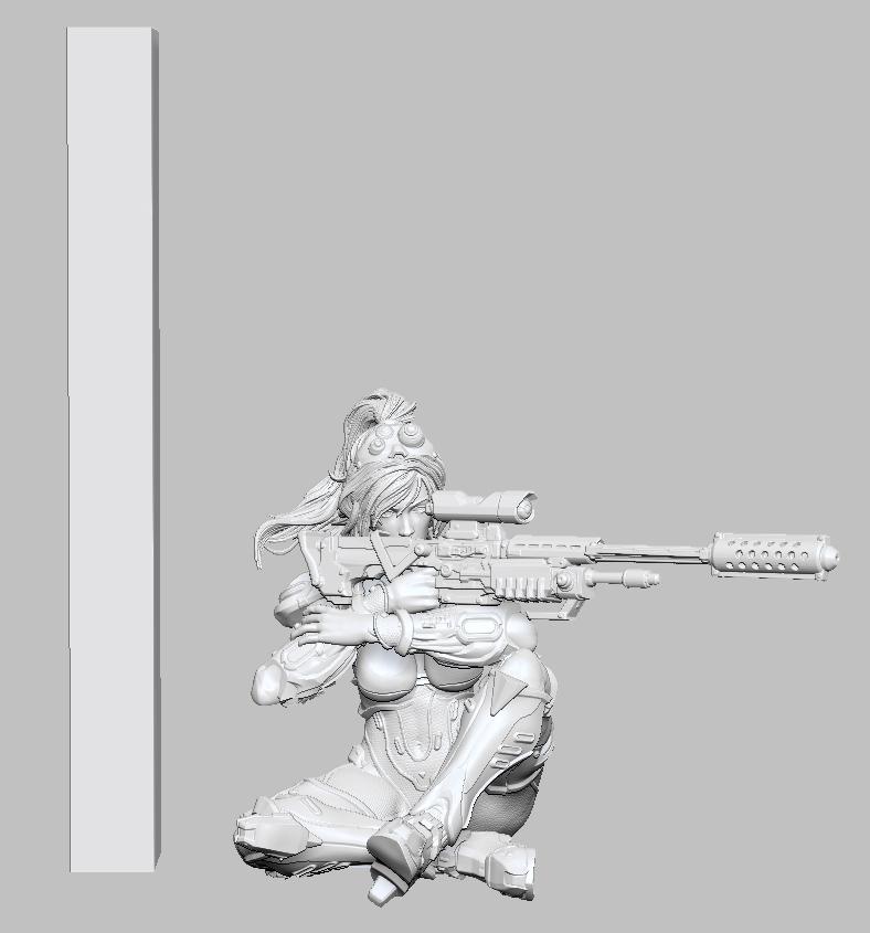 星际争霸 人族指挥官 诺娃 坐姿连塔3D打印模型