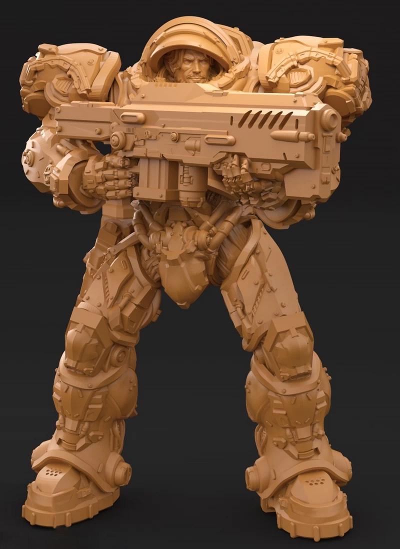 星际争霸 人族 吉姆·雷諾 裝甲版3D打印模型
