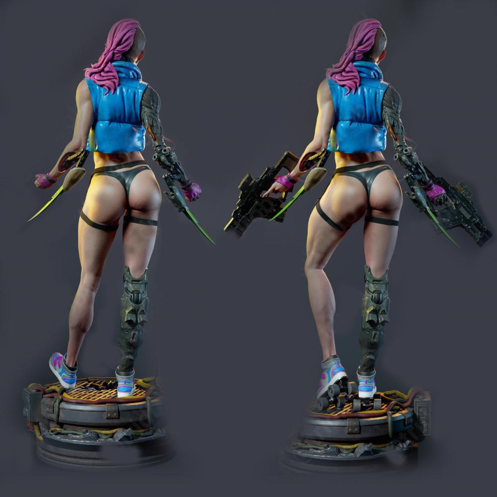 赛博朋克女战士3D打印模型
