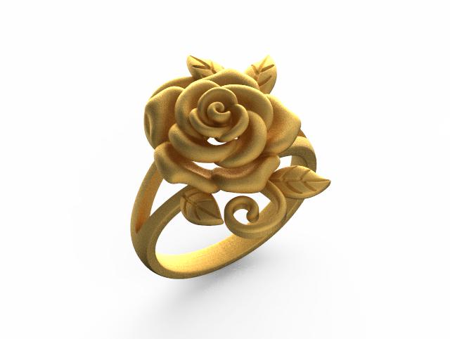 玫瑰戒指3D打印模型