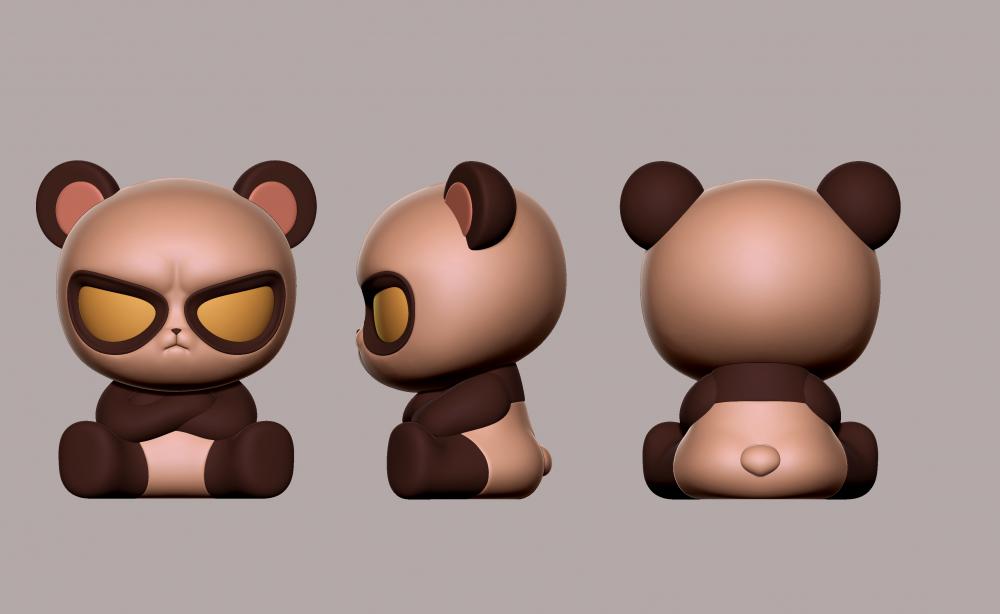愤怒熊猫3D打印模型