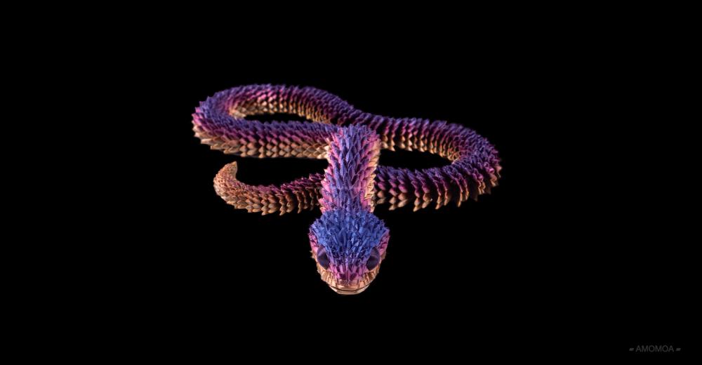 可动关节蝰蛇3D打印模型