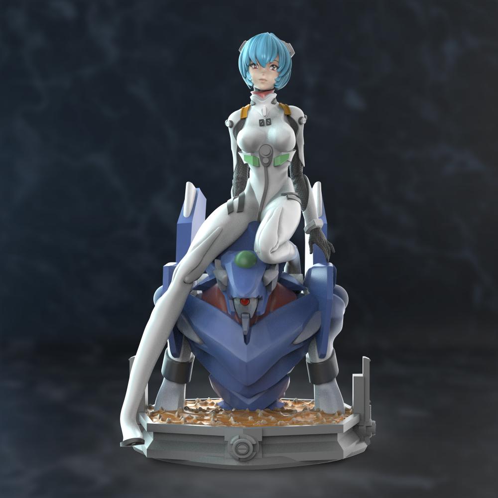 EVA 零号机+绫波丽3D打印模型