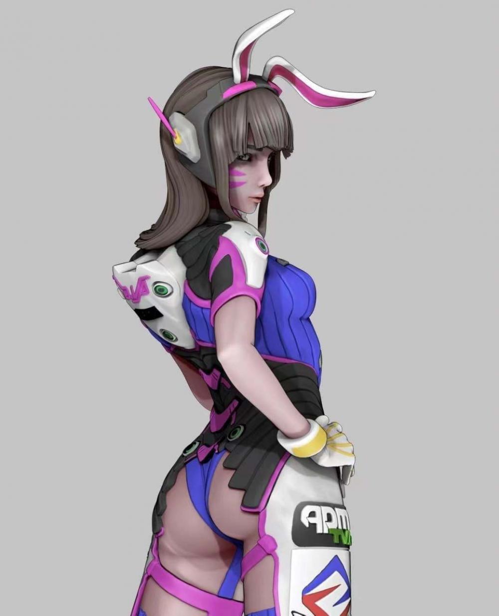 守望先锋dva 胸雕+全身像3D打印模型