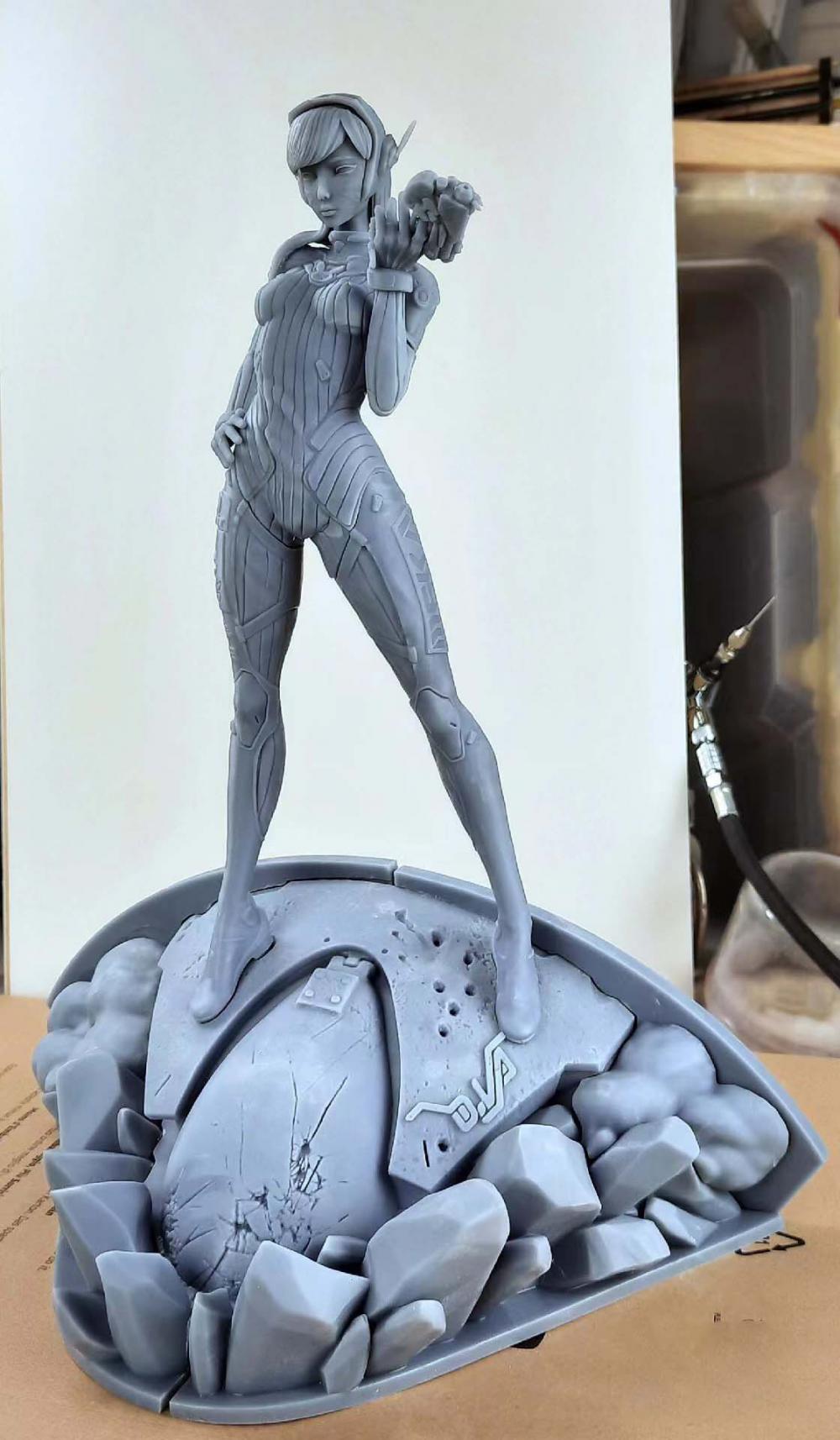 守望先锋dva 胸雕+全身像3D打印模型