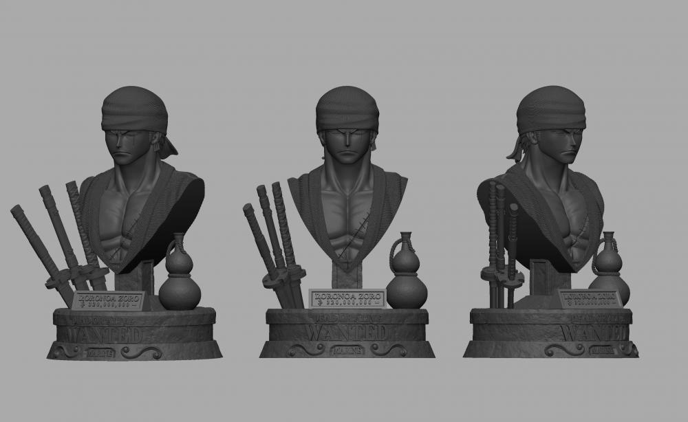 海贼王 索隆胸像3D打印模型
