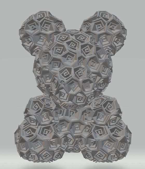 玫瑰小熊3D打印模型