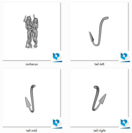 刻耳柏洛斯三姐妹3D打印模型