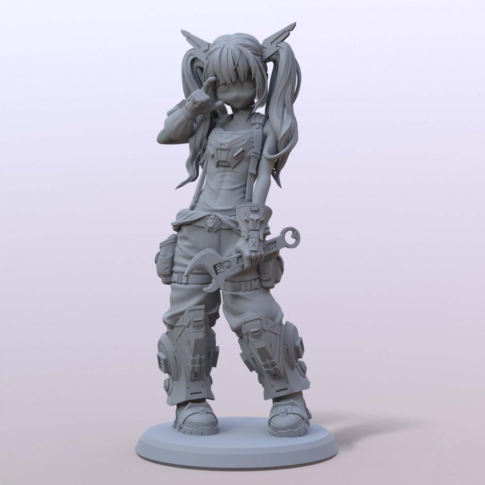 机械少女3D打印模型
