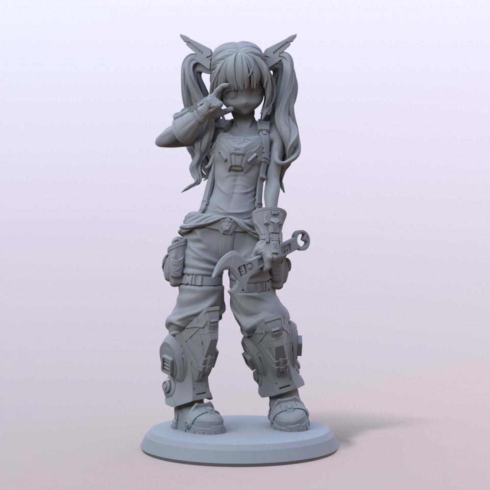 机械少女3D打印模型