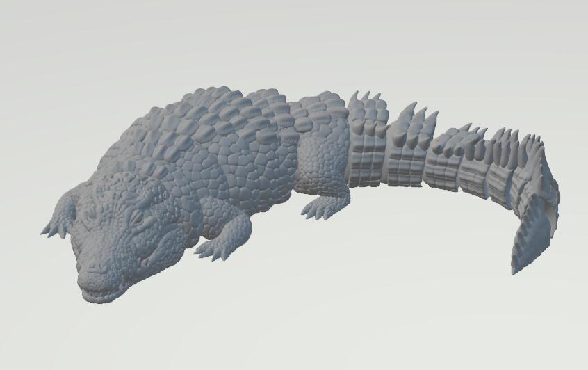 可活动的鳄鱼3D打印模型