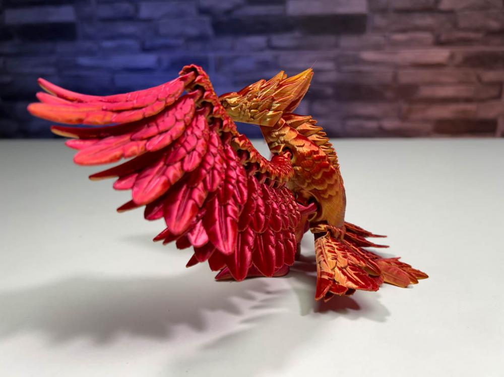 铰链式凤凰 可动3D打印模型