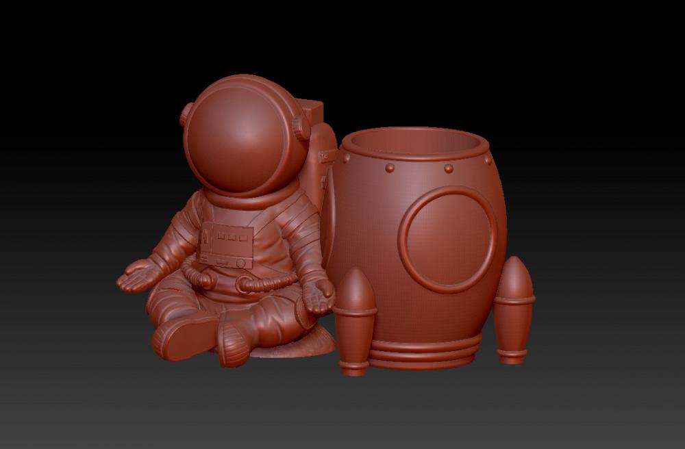 太空人宇航员笔筒 2-23D打印模型