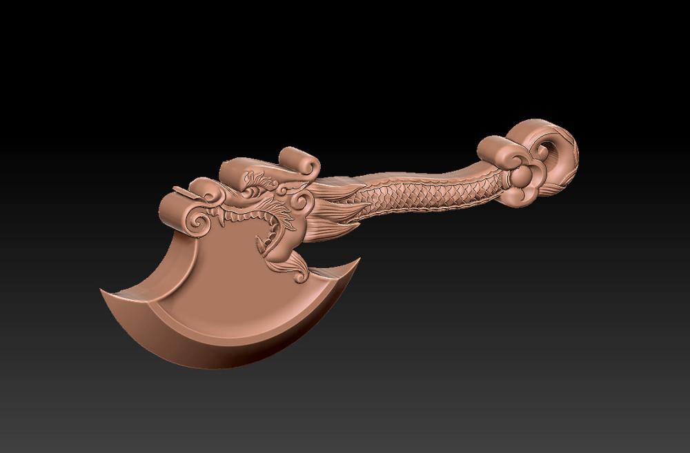 龙斧子挂件-吊坠3D打印模型