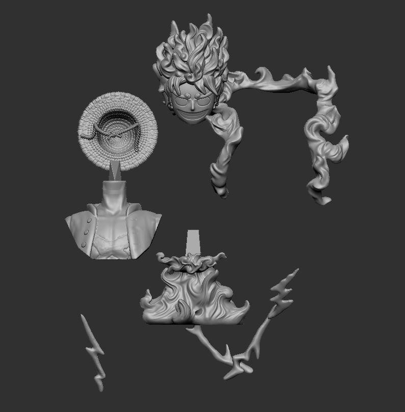 路飞尼卡形态 胸雕3D打印模型