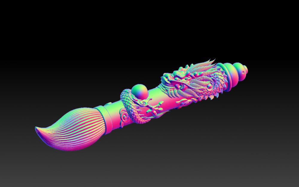 毛笔龙笔3D打印模型