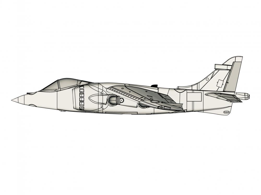 AV8A海鹞 90涵道 可以垂起3D打印模型