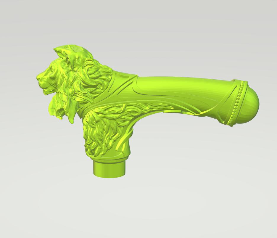 狮子头拐杖3D打印模型