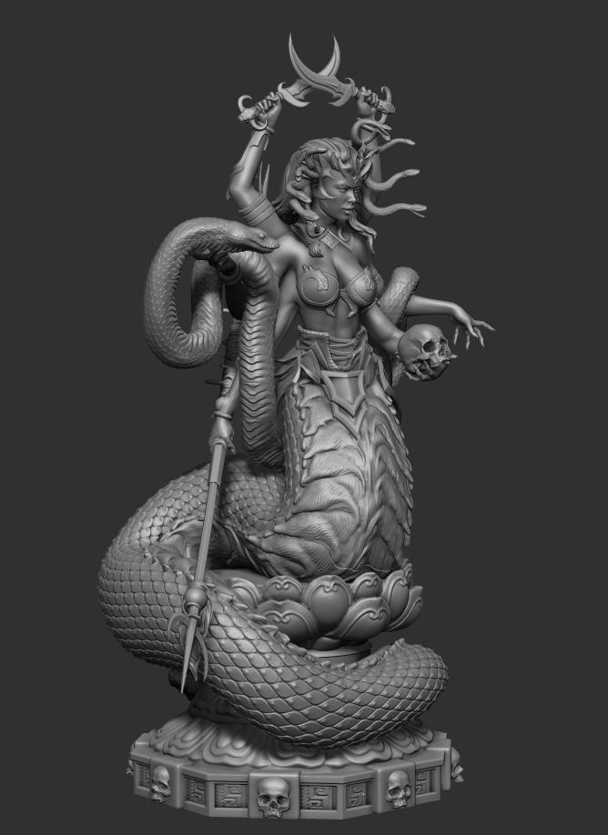 美杜莎 蛇女3D打印模型
