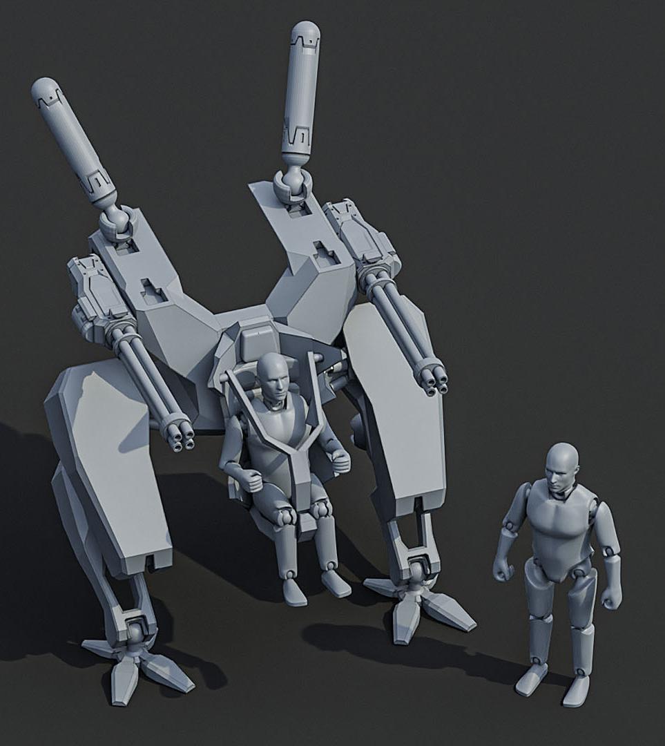 可动人型和可动机甲3D打印模型