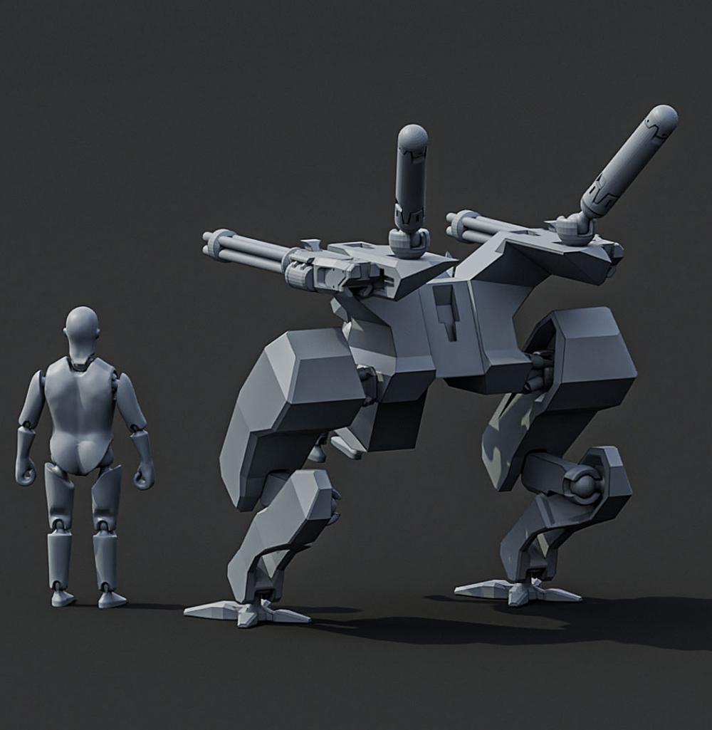 可动人型和可动机甲3D打印模型