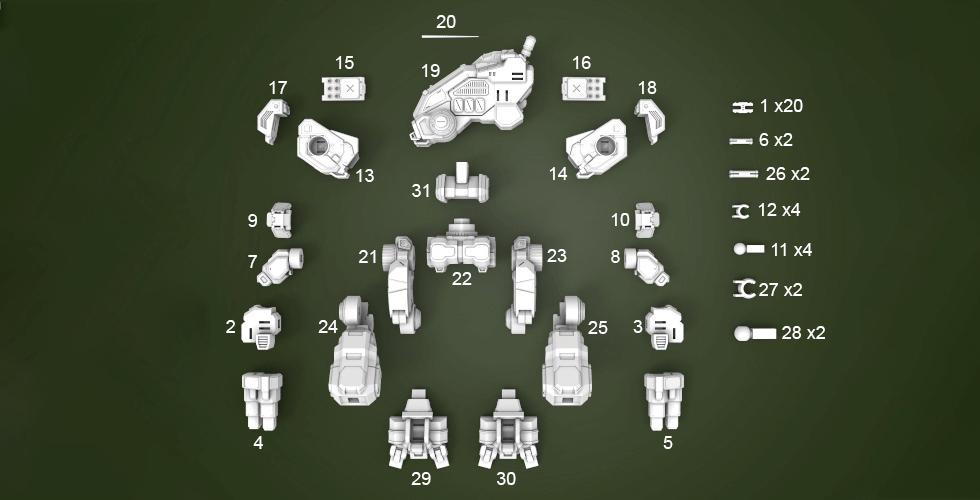 MWO 疯狗机甲3D打印模型