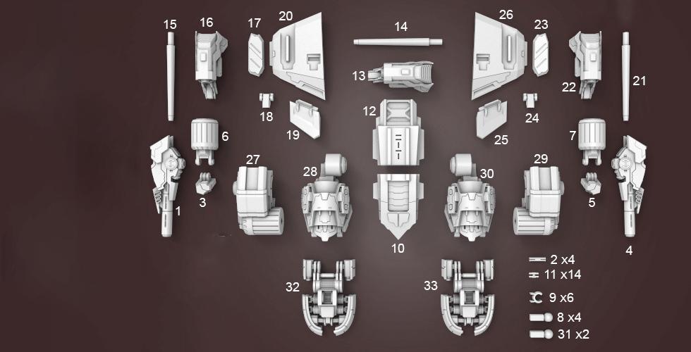 MWO 欧米茄机甲3D打印模型