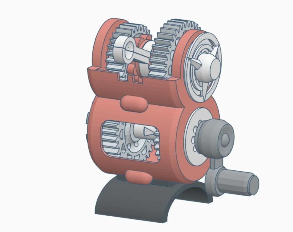 两速变速箱3D打印模型