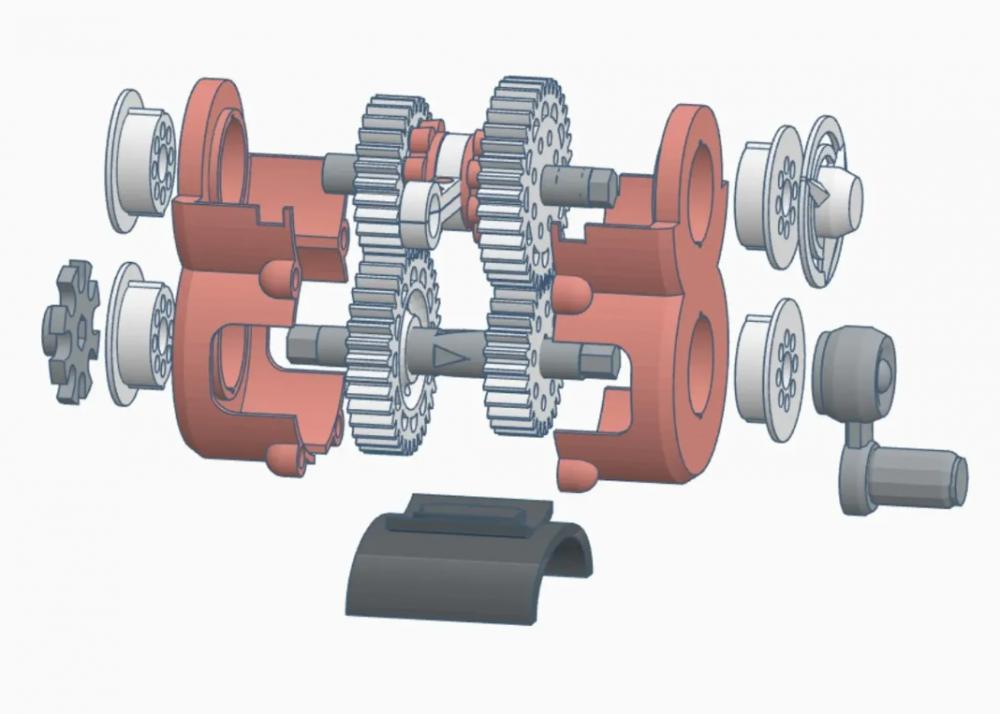 两速变速箱3D打印模型