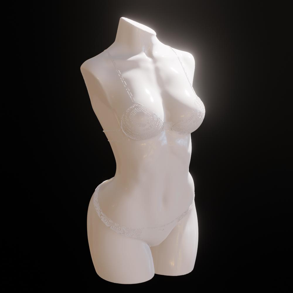 女人性感内衣身体3D打印雕像3D打印模型