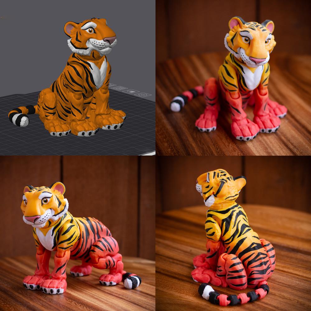 老虎 可动3D打印模型