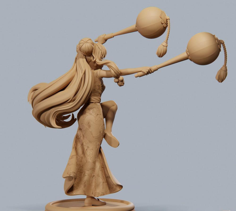 乱马 旗袍中国风3D打印模型