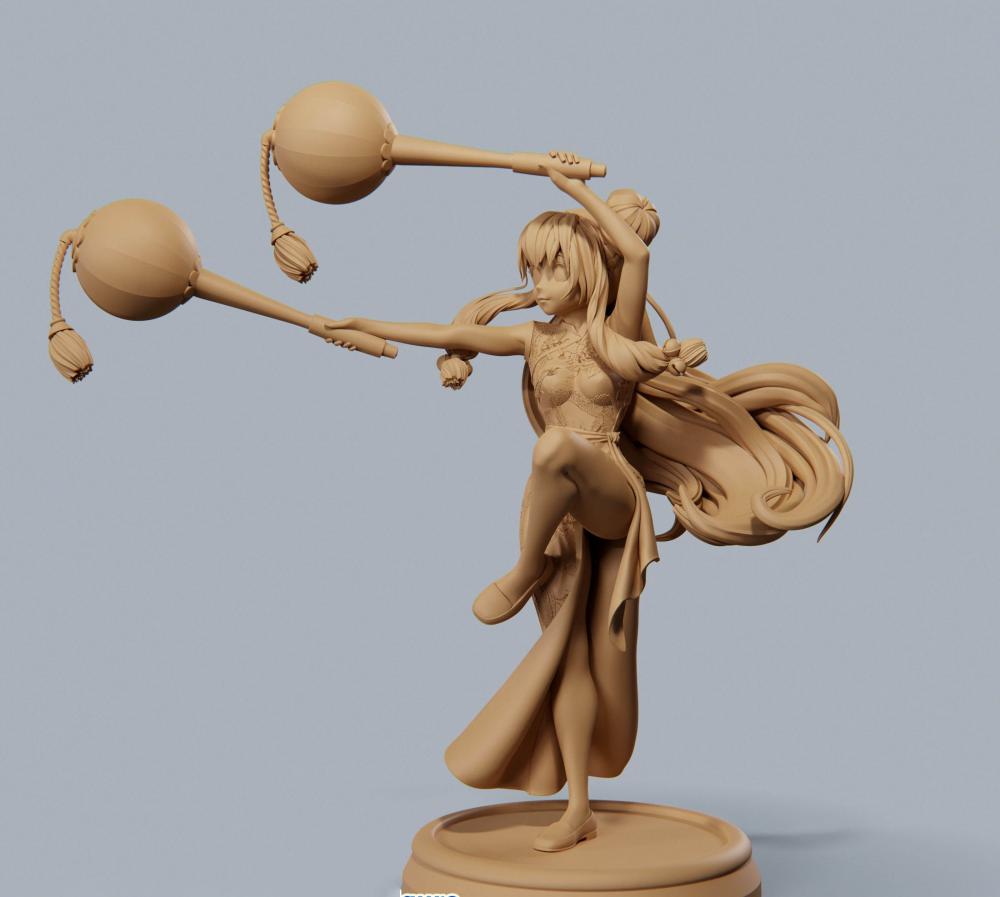 乱马 旗袍中国风3D打印模型