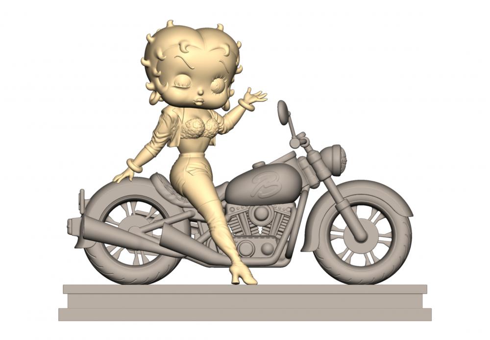 贝蒂·宝  贝蒂与摩托3D打印模型