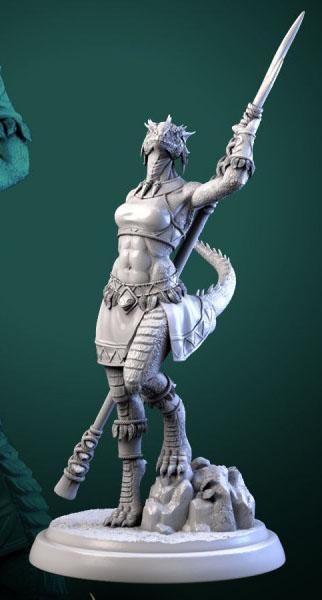 蜥蜴人女战士3D打印模型