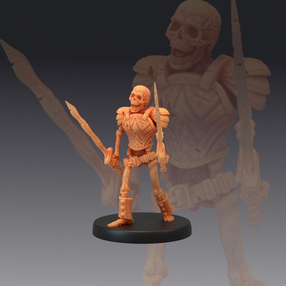 双剑骷髅3D打印模型