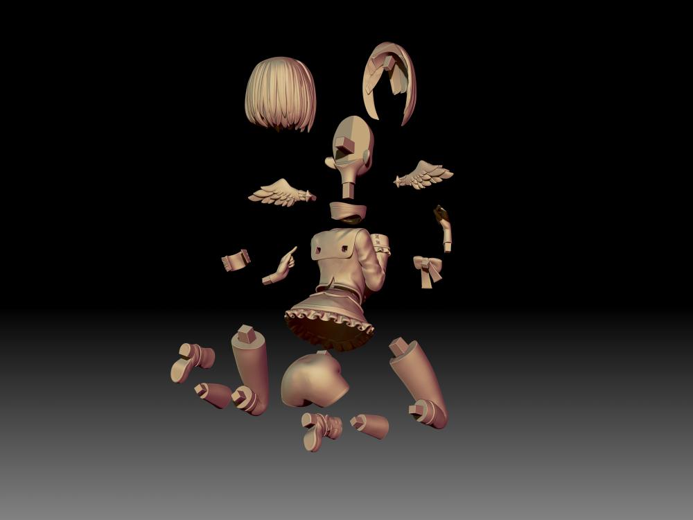 虚拟偶像 天音彼方3D打印模型
