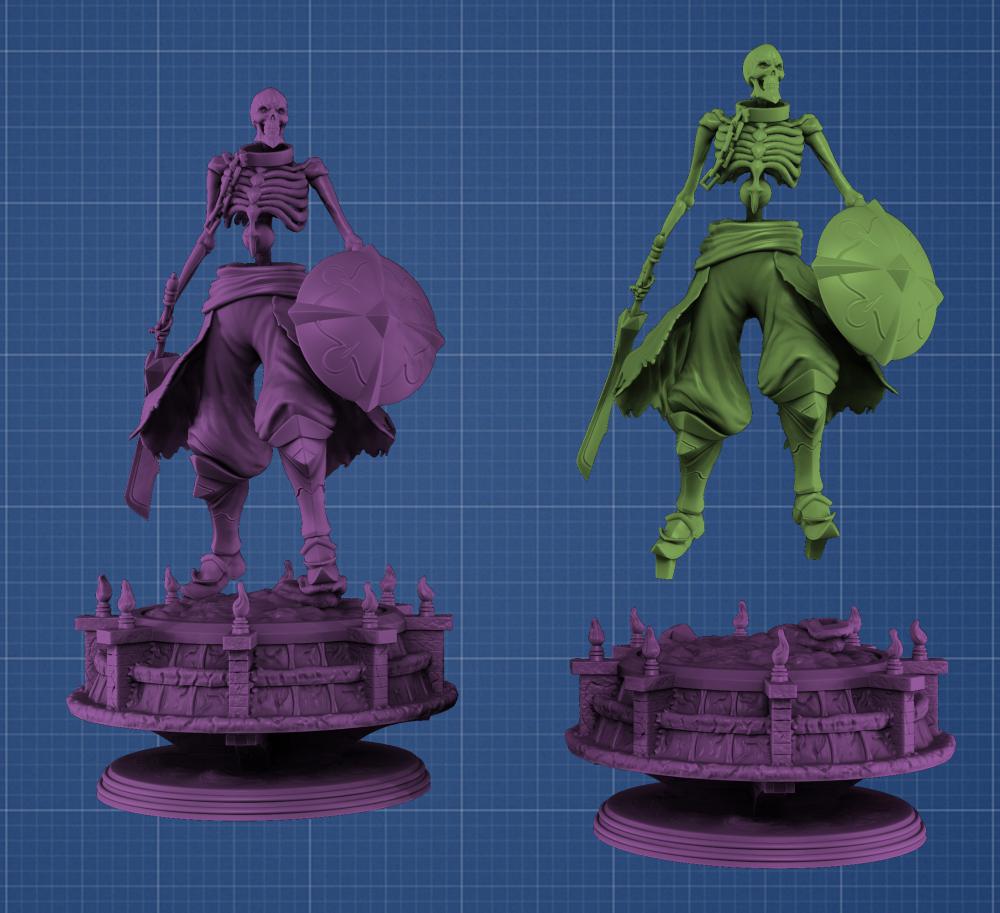 不死者之王 骨王 战斗裸骨版3D打印模型