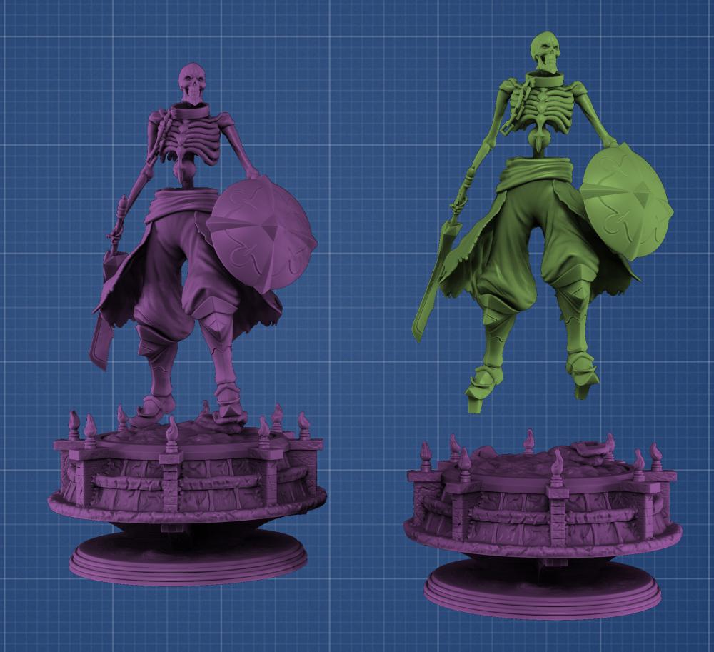 不死者之王 骨王 战斗裸骨版3D打印模型