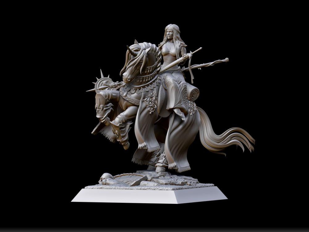 独角兽上的少女 3D打印模型