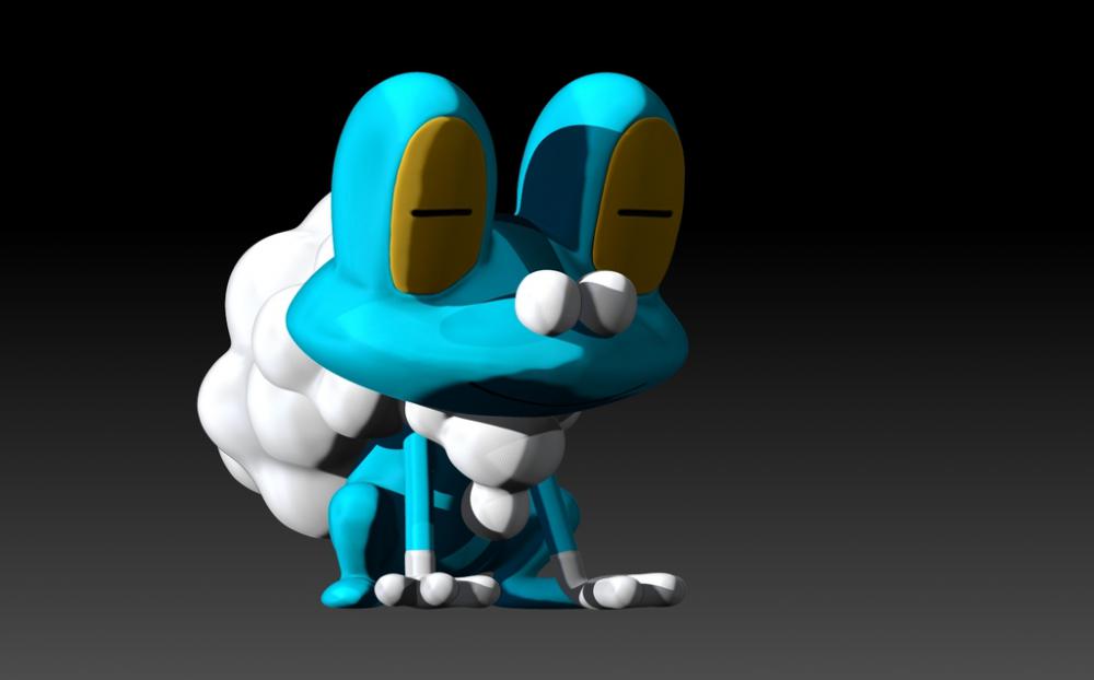 呱呱泡蛙3D打印模型